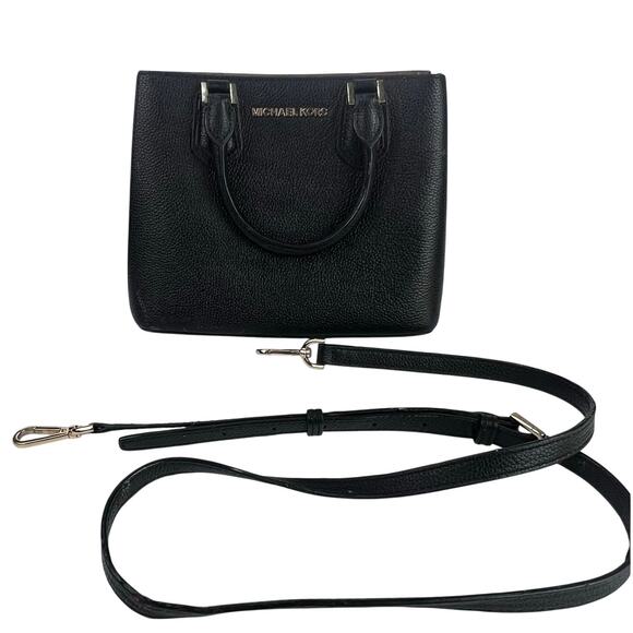 EUC Michael Kors Black Adele Top Handle Purse Convertible Crossbody Hand Bag - Picture 1 of 14